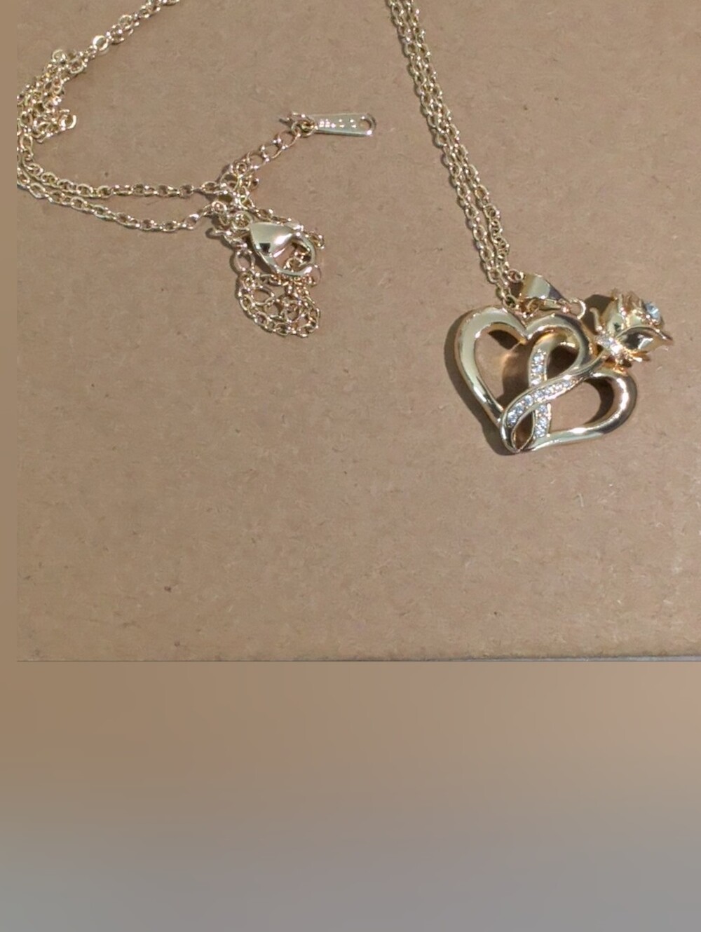 Gold Heart Pendant Necklace with Moissanite Diamond Accent - Women's Jewelry